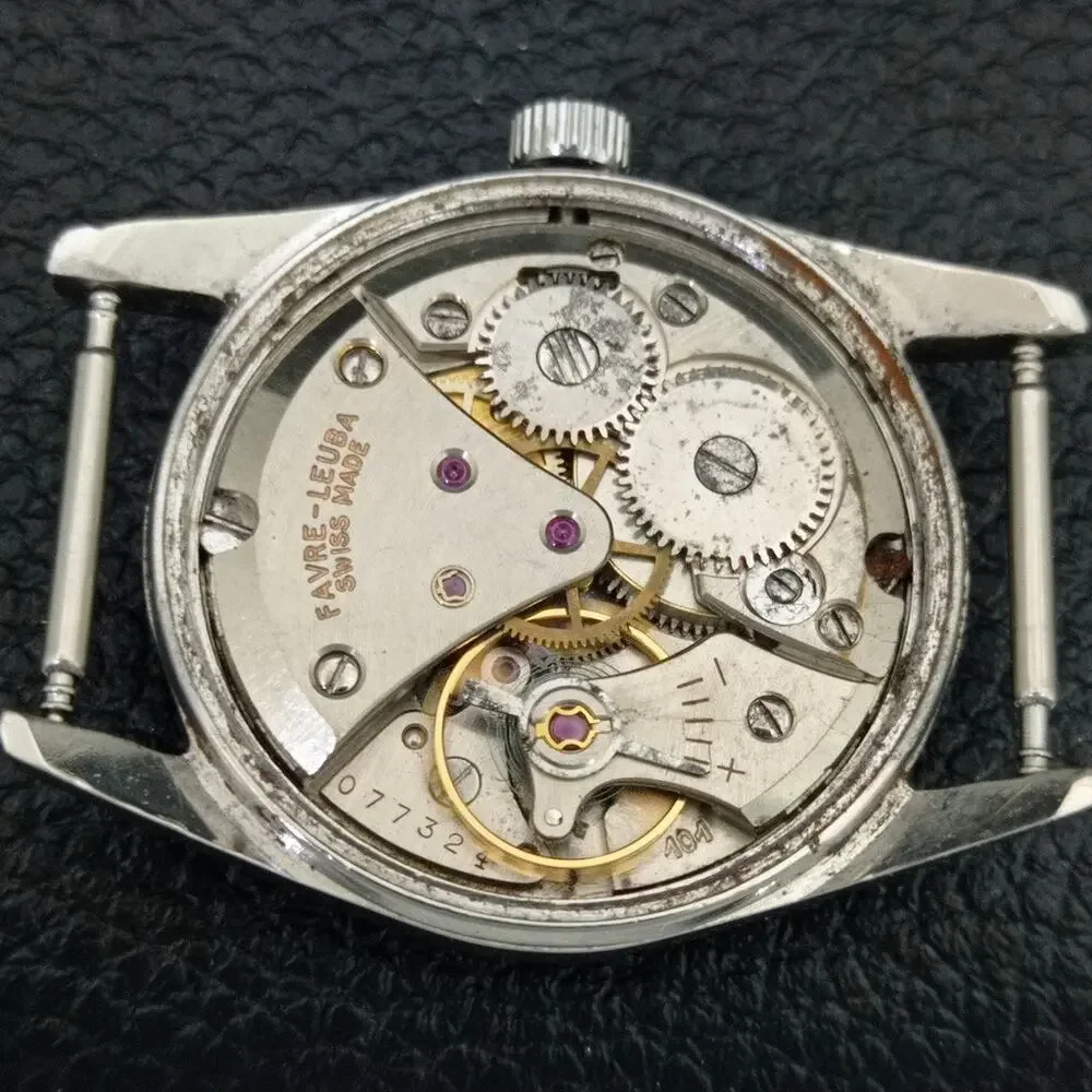 Vintage 1989 Favre Leuba Manual Mens Silver Watch W/Nato Strap